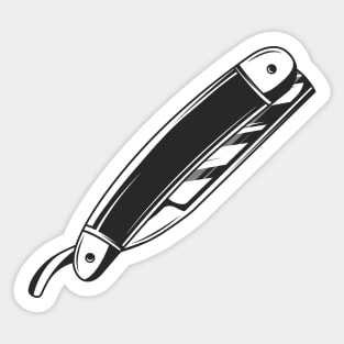 Barber shop razor blade Sticker